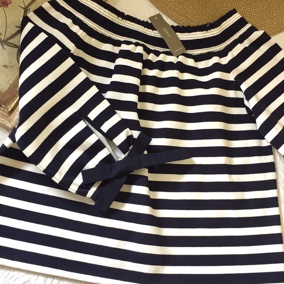 NWT J. Crew Striped Off Shoulder Top - Picture 6 of 13